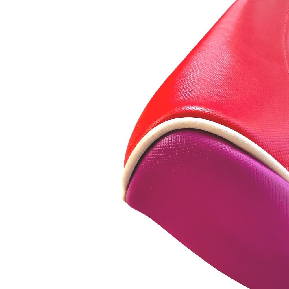 Coach Metro F31325 Magenta Orange Saffiano Leather Colorblock Studs Tote 12x13x6 - Picture 6 of 15